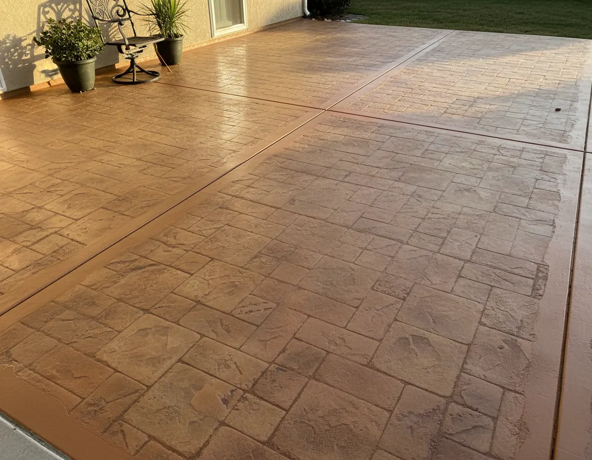 After – decorative concrete patio with slip-resistant finish